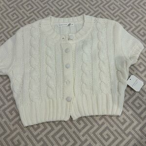 Altar'd State Ivory Cable Knit Cardigan